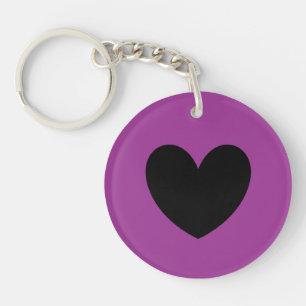 Coeur noir sur violet