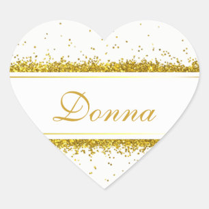 Cœur Nom Confetti de Parties scintillant d'or - Sticker