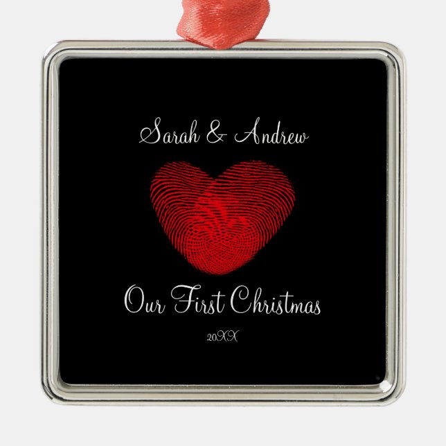 Coeur notre premier ornement de Noël (Devant)