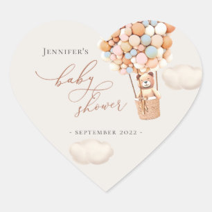 Cœur Nous pouvons attendre bleu Baby shower Sticker Coe