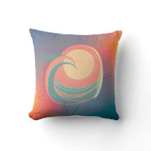 Coeur Océan Vague Soleil Jeu Oreiller
