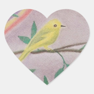 Cœur Oiseau STICKER CARDIAQUE