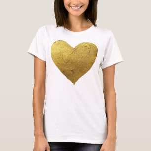 Coeur or symbole de l'amour T-shirt