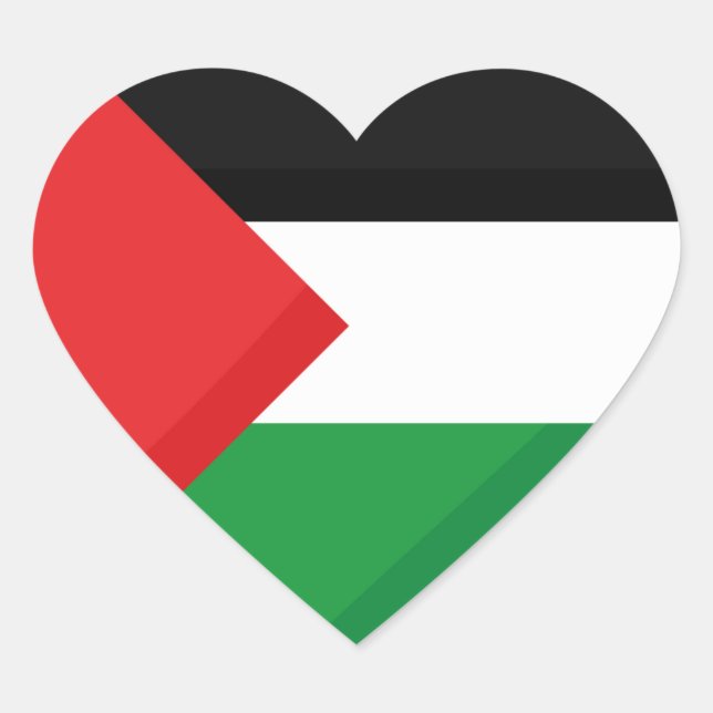 Coeur palestinien 1 1/2 Sticker (Feuilles de 20) (Devant)