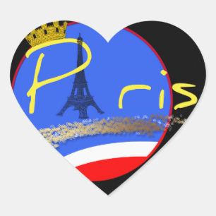 Cœur Paris avec Sticker Crown Heart
