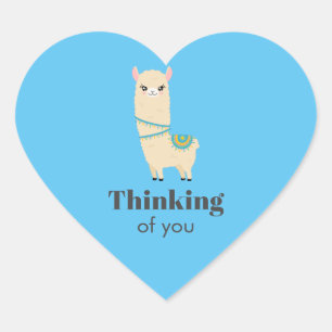 Cœur Penser à vous Llama Heart Sticker