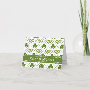 Coeur personnalisé et Mariage Shamrock Merci