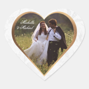 Cœur Personnaliser Photo Mariage Merci Coeur Sticker