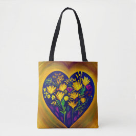 Coeur plein de Sac fourre-tout de fleurs
