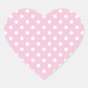 Cœur Pois sur sticker arrière - plan rose doux