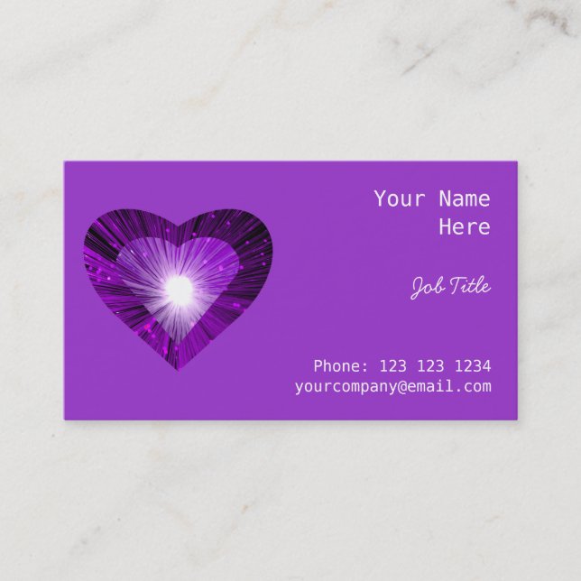 Coeur pourpre "coeur" carte de visite côté pourpre (Devant)