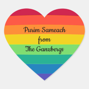Cœur Purim Mishloach Manos Shalach Manot Sticker Coeur