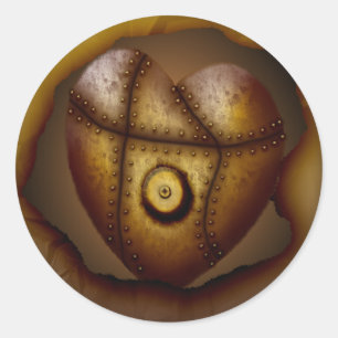 Coeur riveté, autocollant