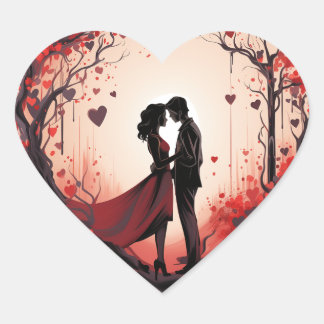 Cœur Romance Arbre : Love Embrace Sticker