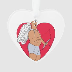 Coeur romantique avec un Cupide inhabituel