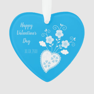 Coeur romantique bleu portugais