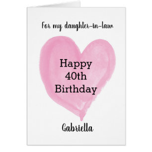 Coeur rose 40e anniversaire belle-fille
