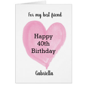 Coeur rose 40e anniversaire meilleur ami