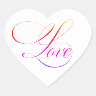 Coeur rose Aimer autocollants