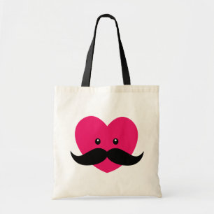 Coeur rose avec sacs de moustache