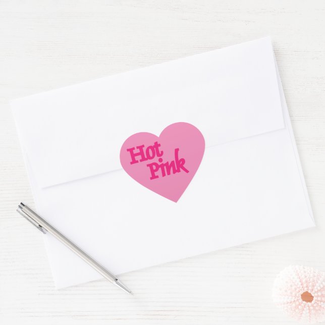 Coeur rose chaud petites autocollants (Enveloppe)