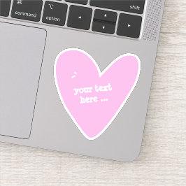 Coeur rose chaud - Stickers Contour