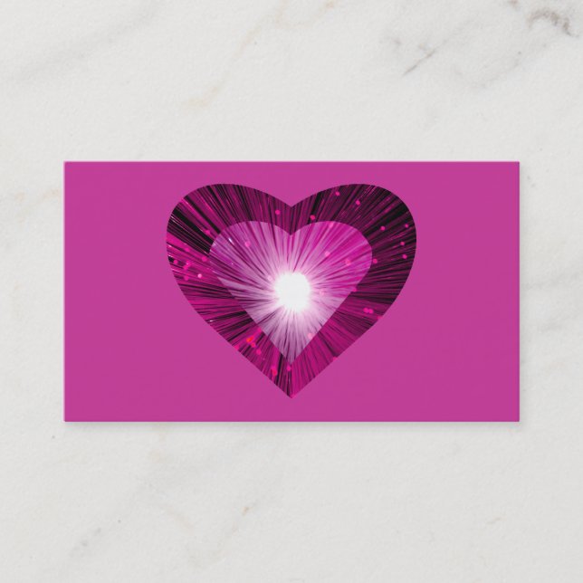 Coeur rose "coeur" carte de visite rose (Devant)