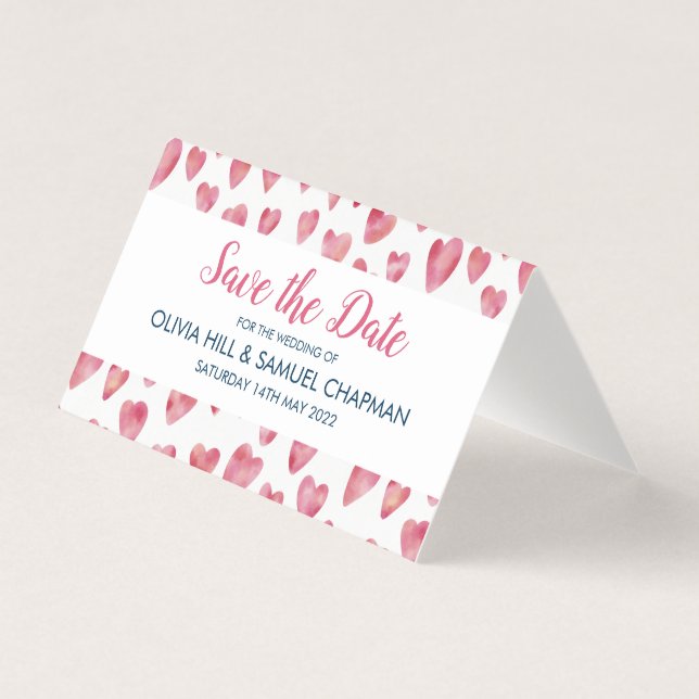 Coeur rose Enregistrer la date (Front)