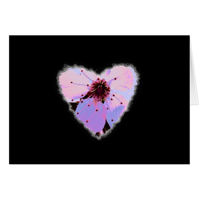 Coeur rose Fleur de Cerisier Valentine Amour Roman (Devant horizontal)