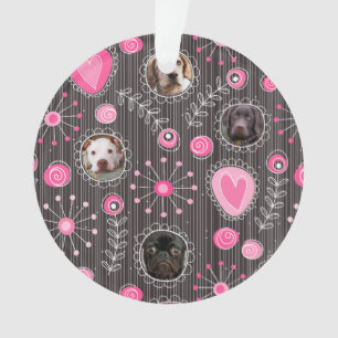 Coeur rose mignon et Flower Chien Maman Photo Coll