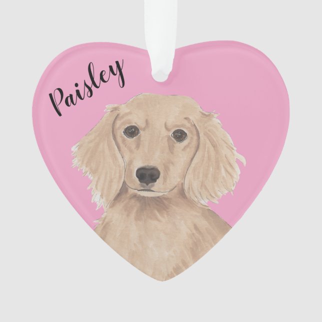 Coeur rose personnalisé Anglais Rouge Dachshund (devant)