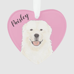 Coeur rose personnalisé Chien des Pyrénées