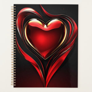 Cœur Rouge Brillant Avec une Chaleur Romantique Ra
