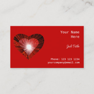 Coeur rouge "coeur" carte de visite rouge