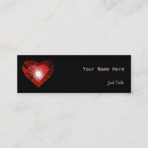Coeur rouge "coeur" côté carte de visite noir maig