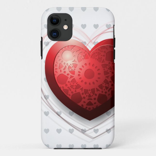 Coeur rouge, coque iphone (Dos)