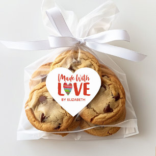 Cœur Rouge Fabriqué Avec Un Sticker Coeur D'Amour