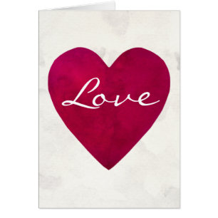 Coeur rouge foncé d'amour d'aquarelle