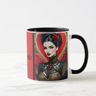 Coeur rouge Goth Lady Coffee Mug