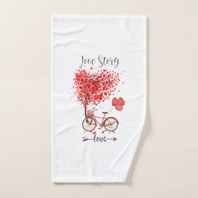 coeur rouge pour ma valentine (Serviette à main)