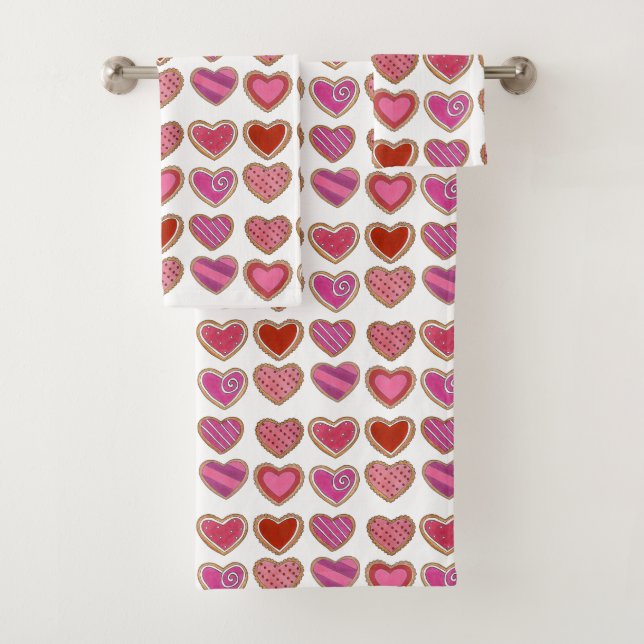 Coeur rouge rose Sucre Cookie Saint Valentin Amour (En situation)