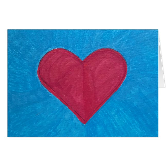 Coeur rouge sur le CHAMP BLEU (Devant Horizontal)