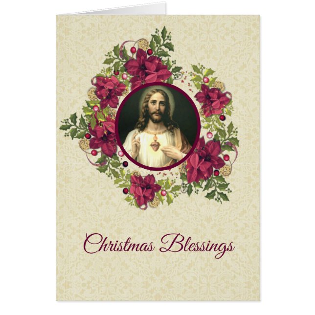 Coeur sacré de guirlande florale de Noël de Jésus (Devant)