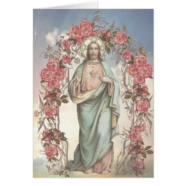 Coeur sacré de religieux floral de Jésus (Devant)