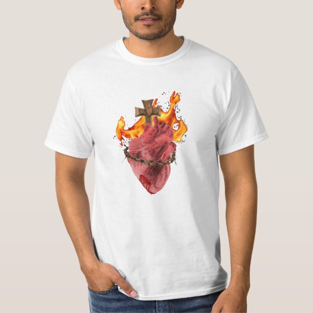 Coeur sacré de T-shirt de Jésus (Devant)