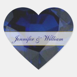 Cœur Sapphire Coeur Personnalisé Mariage Sticker