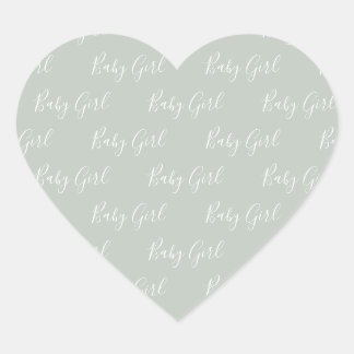 Cœur Script Green Baby Girl Sticker Coeur moderne