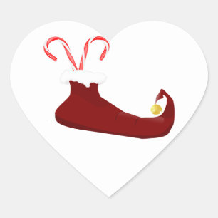Cœur Slipper rouge elfe avec sticker Sucre de canne coe