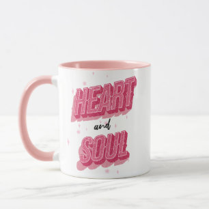 Coeur & Soul Pink Texte Art Custom Photo Mug