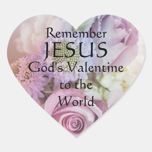 Cœur Souvenez-vous de Jésus : Sticker Saint-Valentin de (Devant)